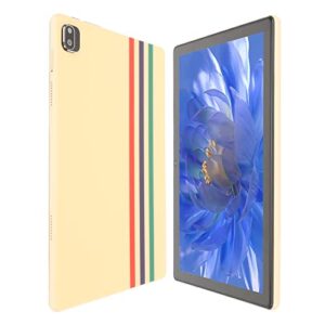 10Inch Tablet Computer, 6G RAM 128G ROM, 10 1960x1080 IPS Display Screen Ultra Slim Tablet PC, Android 12.0 MT6750 8 Cores, BT5.0 Touch, 5G WiFi Calling Tablet(Yellow)