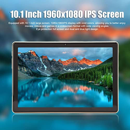 10Inch Tablet Computer, 6G RAM 128G ROM, 10 1960x1080 IPS Display Screen Ultra Slim Tablet PC, Android 12.0 MT6750 8 Cores, BT5.0 Touch, 5G WiFi Calling Tablet(Yellow)