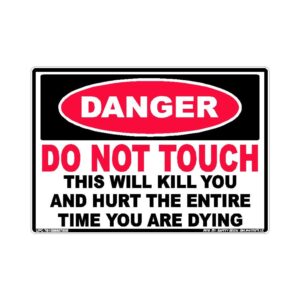 Danger Do Not Touch This Kills Sticker Decal | Safety Decal Unlimited | Electrical Warning | Made in Texas 3.5 x 5