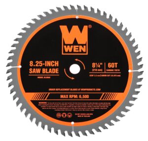 wen bl0860 8.25-inch 60-tooth fine-finish carbide-tipped circular saw blade