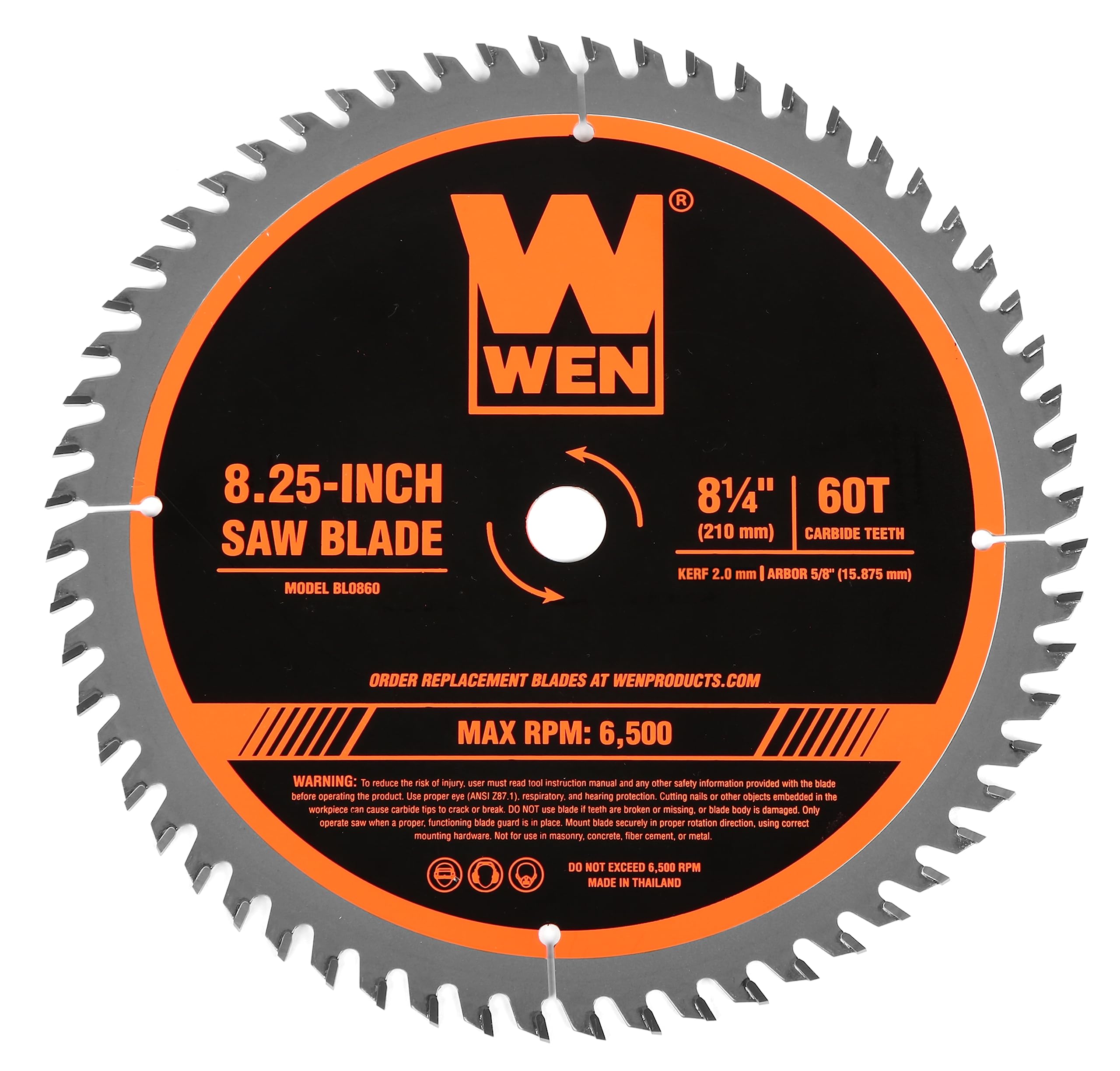 WEN BL0860 8.25-Inch 60-Tooth Fine-Finish Carbide-Tipped Circular Saw Blade