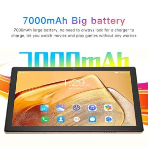 4G Dual SIM Calling Tablet, 10Inch Android 11 8 Core Tablet PC, 6GB RAM 256GB ROM, Dual Stereo Speaker, 7000mah Battery, 2.4G/5G Dual Band WiFi, Double HD Cameras(Gold)