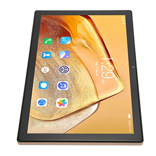 4G Dual SIM Calling Tablet, 10Inch Android 11 8 Core Tablet PC, 6GB RAM 256GB ROM, Dual Stereo Speaker, 7000mah Battery, 2.4G/5G Dual Band WiFi, Double HD Cameras(Gold)