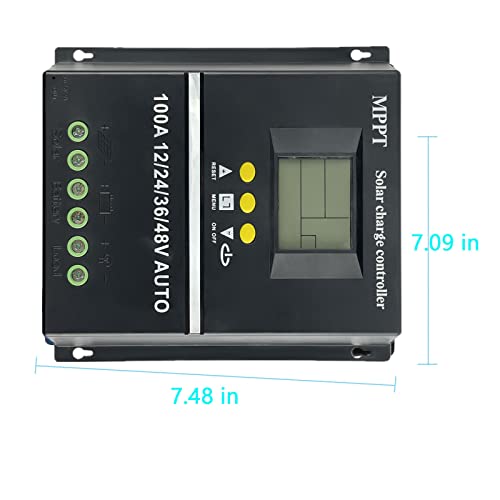 Amikadom #8gDV7g Solar Controller Mppt Off-Grid System Power Generation System Charging 100 Amp 12V/24V/36V/48V/60V/96V/192V