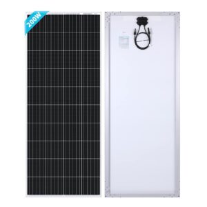 Renogy Solar Panel 200 Watt 12 Volt High-Efficiency Monocrystalline PV Module Power Charger Single & 28in Adjustable Solar Panel Mount Brackets