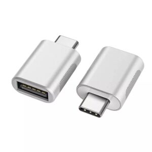 usb to type-c connector adapter usb c adapter to usb 3.0, usb c to usb adapter, usb c adapter, micro usb compatable with laptop, tablet and phone with type-c connector (2 pack, silver)