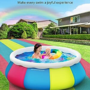 Inflatable Swimming Pool, 10ft ×30in Easy Set Pool with Pool Cover, Blow Up Pool Swimming Pools Above Ground for Kids Adults Family Backyard Garden