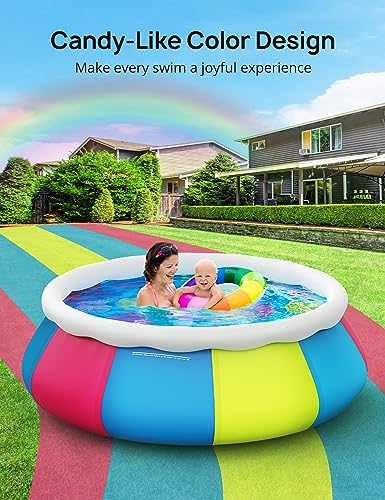 Inflatable Swimming Pool, 10ft ×30in Easy Set Pool with Pool Cover, Blow Up Pool Swimming Pools Above Ground for Kids Adults Family Backyard Garden