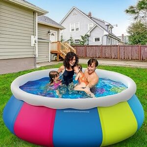 Inflatable Swimming Pool, 10ft ×30in Easy Set Pool with Pool Cover, Blow Up Pool Swimming Pools Above Ground for Kids Adults Family Backyard Garden