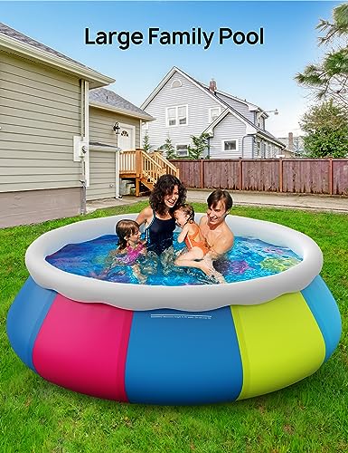 Inflatable Swimming Pool, 10ft ×30in Easy Set Pool with Pool Cover, Blow Up Pool Swimming Pools Above Ground for Kids Adults Family Backyard Garden