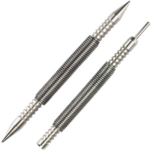 dljzgc dual head nail setter and hinge pin punch set, hammerless spring nail set with 1/32in & 1/16in heads, ultra high 5000 psi striking force (nail setter and hinge pin punch set)