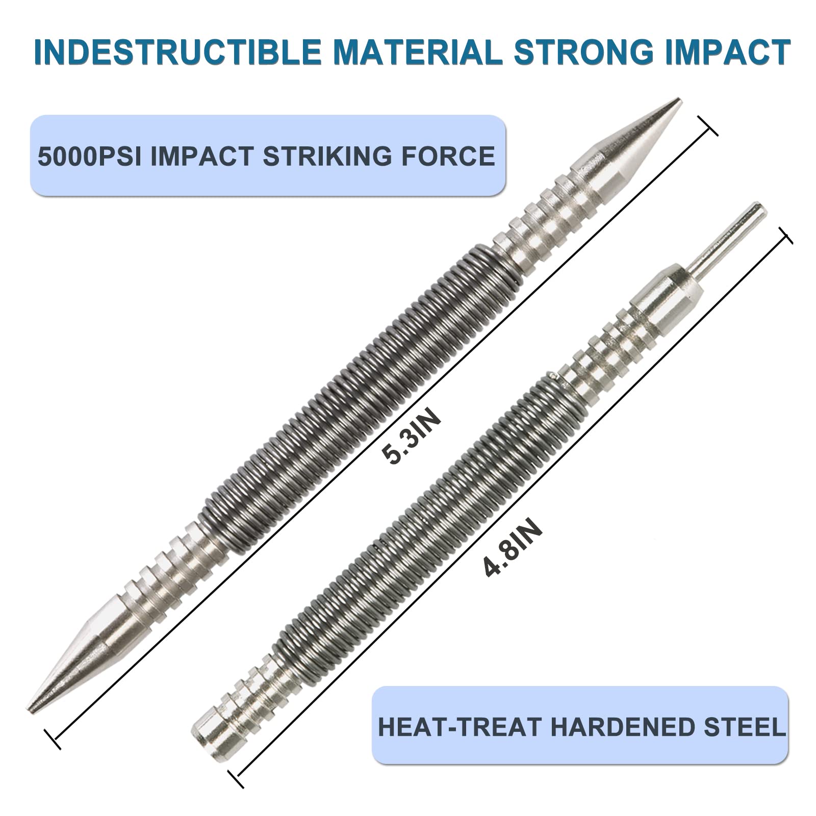 DLJZGC Dual Head Nail Setter and Hinge Pin Punch Set, Hammerless Spring Nail Set with 1/32IN & 1/16IN Heads, Ultra high 5000 PSI Striking Force (Nail Setter and Hinge Pin Punch Set)