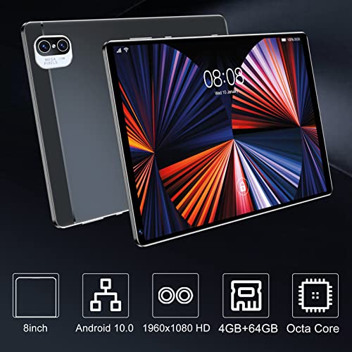 LBEC Calling Tablet, 8 Inch 100240V 8 Inch 1960 X 1080 HD Video Reading Tablet Black (US Plug)
