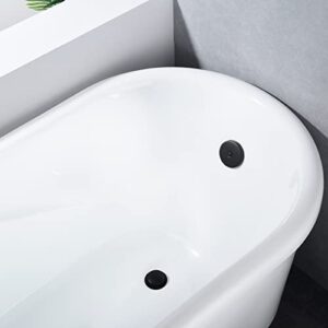 Anpean Brass Tip-Toe Tub Drain Kit with Basket Strainer and Single Hole Overflow Faceplate, Matte Black