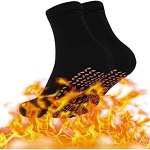 3 Pair Self-Heating Socks for Men Women, Unisex Therapy Magnetic Socks Washable Anti-Freezing Self Heating Socks Insulated Cold Weather for Outdoor Hunting Camping Hiking (Black)