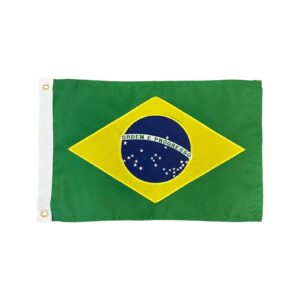 homissor brazilian flag 12x18 inch embroidered brazil national flags sewn stripes heavy duty outdoor with brass grommets