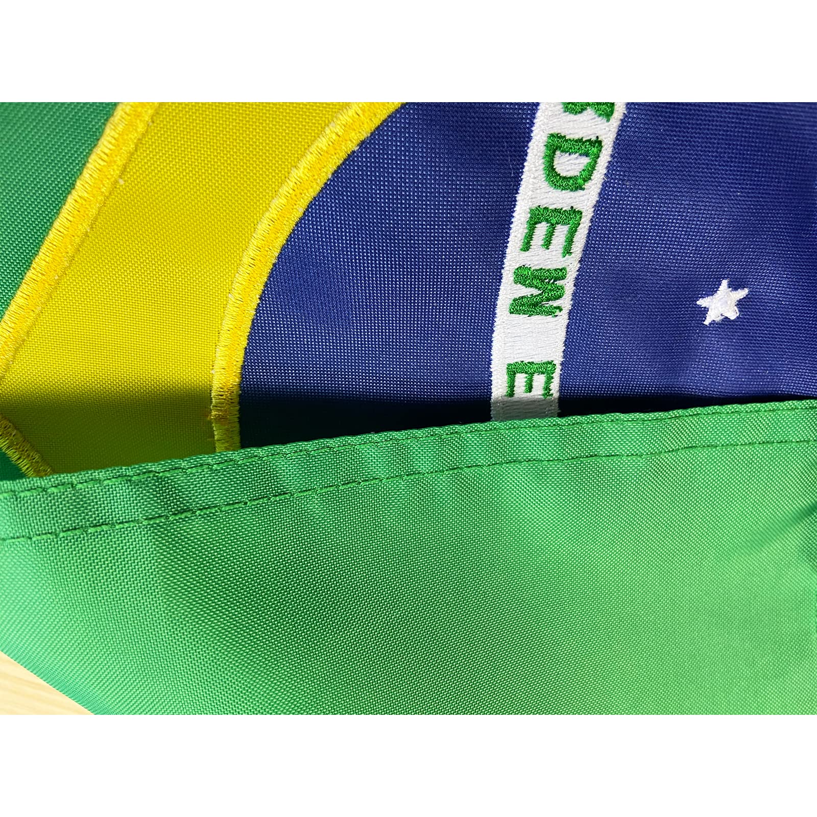 Homissor Brazilian Flag 12x18 Inch Embroidered Brazil National Flags Sewn Stripes Heavy Duty Outdoor with Brass Grommets