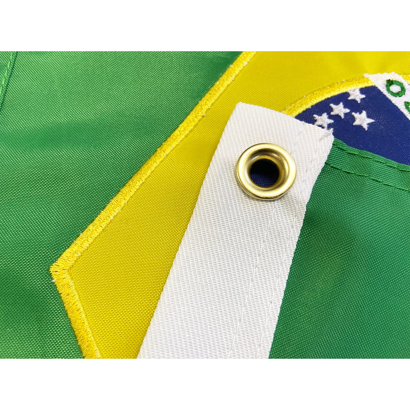 Homissor Brazilian Flag 12x18 Inch Embroidered Brazil National Flags Sewn Stripes Heavy Duty Outdoor with Brass Grommets