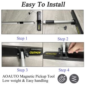 AOAUTO Magnet Sweeper Heavy Duty Telescoping Magnet Pickup Tool,16LB Pull Strong Magnetic Nail Sweeper with 28" to 45" Retractable Bar,Pickup Nails,Screws,Yard Magnet,Metal Parts