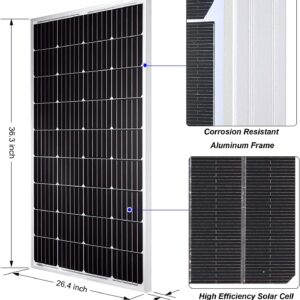 Pikasola Wind Turbine Generator 400W12V + 2 PCS 100W 12V Monocrystalline Solar Panel Kits Suit for RV Marine Home Solar Wind Hybrid System