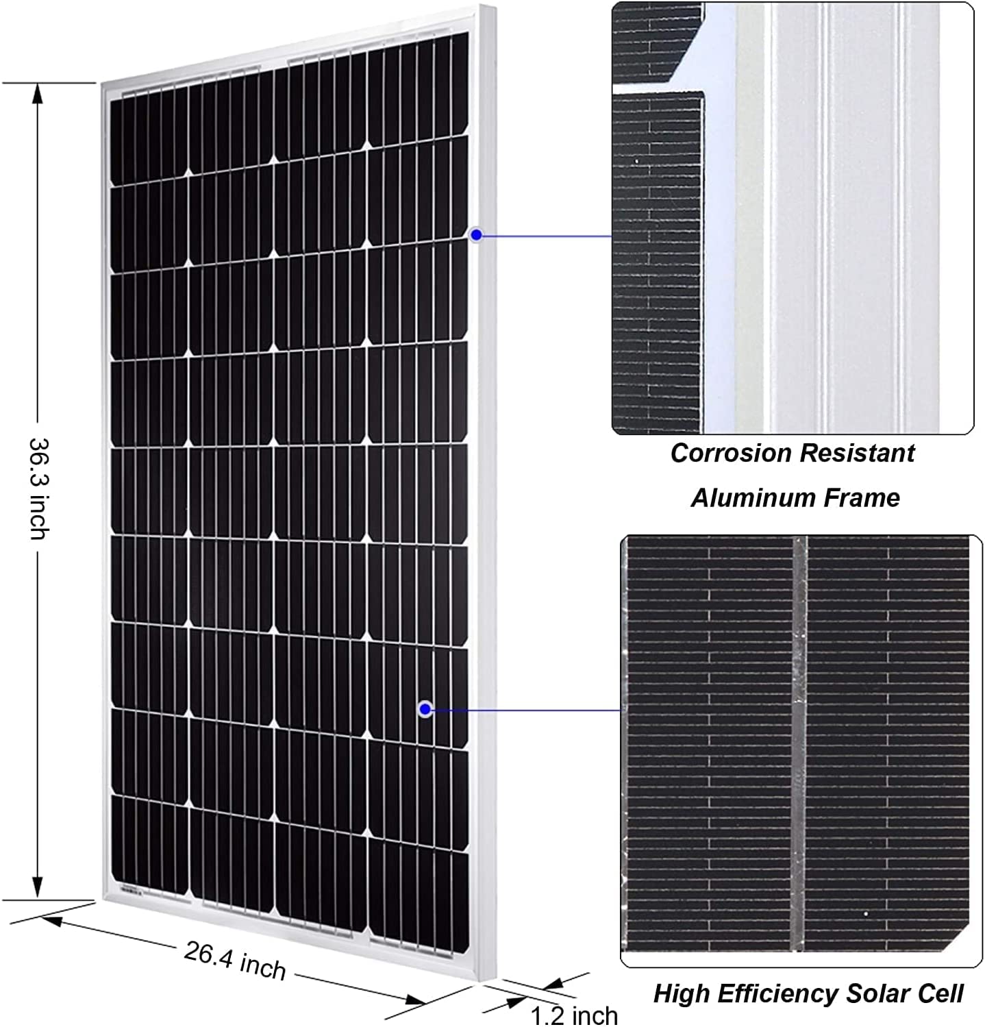 Pikasola Wind Turbine Generator 400W12V + 2 PCS 100W 12V Monocrystalline Solar Panel Kits Suit for RV Marine Home Solar Wind Hybrid System