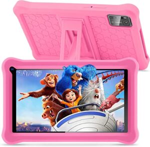 sannuo kids tablet 7 inch android 11, pink, 32gb rom, 2mp+5mp dual camera, bluetooth, wifi, shockproof case