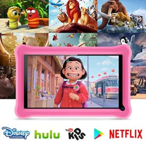 SANNUO Kids Tablet 7 inch Android 11, Pink, 32GB ROM, 2MP+5MP Dual Camera, Bluetooth, WiFi, Shockproof Case