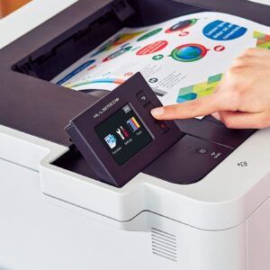 Brother Color HL-L3270CDW Compact Wireless Digital Laser Printer with NFC - Print Only - 2.7" Touchscreen, 25 ppm, 2400 x 600 dpi, Auto Duplex Printing, 250 Sheet, Ethernet, Tillsiy Printer Cable