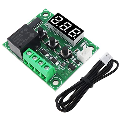 DiGiYes Temperature Controller Module, DC 12V XH-W1209 Digital Thermostat Module with Waterproof NTC Probe -50~110 Degrees Celsius Electronic Temperature Temp Control Module Switch