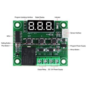 DiGiYes Temperature Controller Module, DC 12V XH-W1209 Digital Thermostat Module with Waterproof NTC Probe -50~110 Degrees Celsius Electronic Temperature Temp Control Module Switch