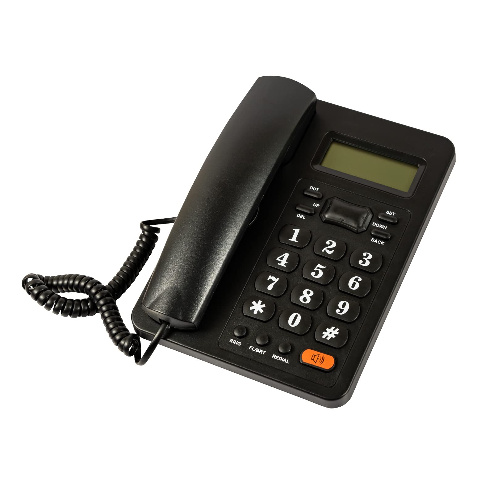 Upgraded Telephone Corded Phone Dual Interface Wired Telephone Big Button Landline Phones with Caller ID Suitable for Office,Front Desk,Home,Hotel,Seniors,House Corded Landline Desktop (Black 1)