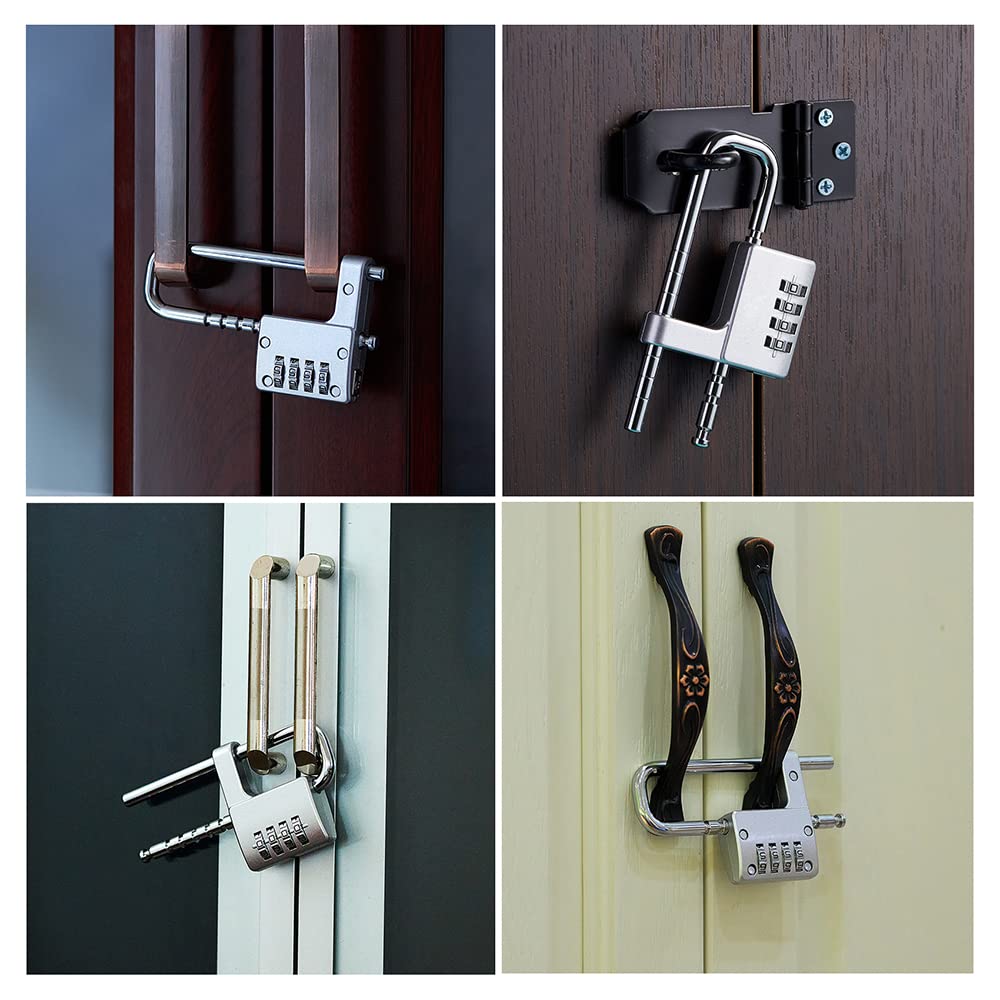ZGSJ Cabinet Lock,Combination Padlock,Stainless Steel Gym Locker Lock Code Long Adjustable Shackle Lock for Outdoor, School, Gym, Sports lockers, Fences,