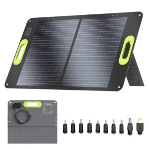 ctechi 60w foldable solar panel, portable solar charger kit, ip67 waterproof for portable power station generator, off-grid power, outdoor camping van rv trip and emergency