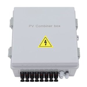 8 Strings PV Combiner Box, IP65 Solar Combiner Box with 10A Fuse, 80A DC Breaker, Lightning Arrestor and Solar Connector, for Off Grid Solar Panel System