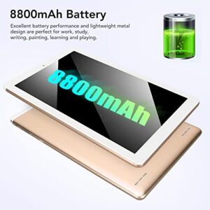 HD Tablet, Golden Tablet Octa Core CPU 100240V 5G WiFi 13MP Camera for Studio (US Plug)