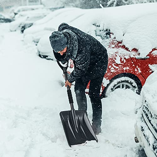 Folding Snow Shovel, Detachable Portable Compact Emergency Snow Shovel for Car, 3-Piece Collapsible Design Perfect for Garden, Car Driveway, Truck, SUV, Camping and Outdoor Activities