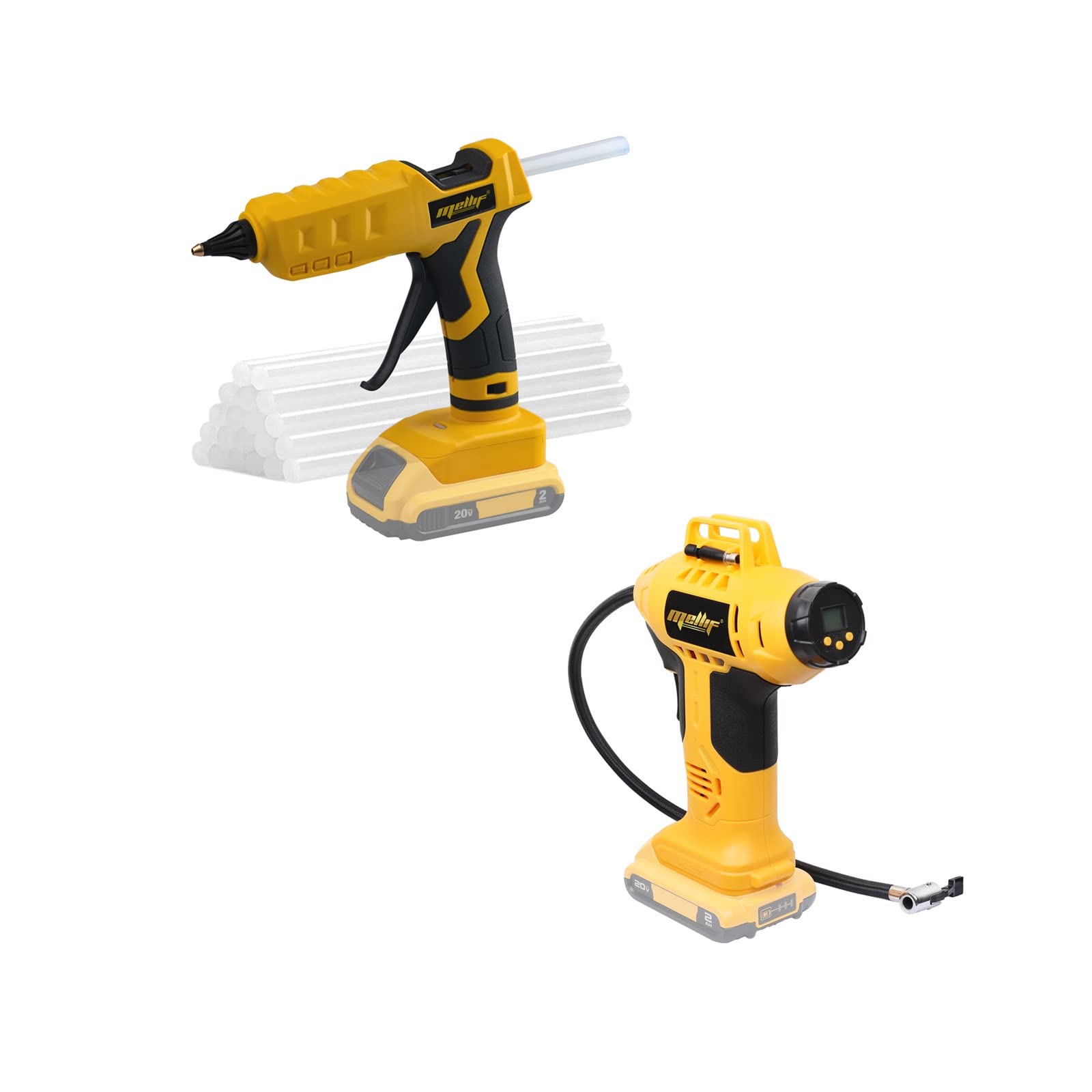 Mellif Cordless Tire Inflator and Glue Gun for Dewalt 20V MAX Battery (Battery Not Included)