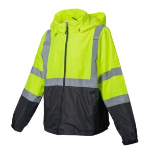 YOWESHOP High Visibility Reflective Winter Bomber Safety Jacket Waterproof Reflective Jacket for Men Hi Vis Construction Jackets(Yellow，L)