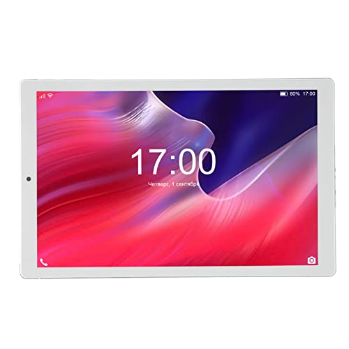 10 Inch Tablet, 128GB Expand Support Dual Speakers 100240V Silver Octa Core HD 10 Tablet 3 and 64G Memory for Travel for Daily (US Plug)