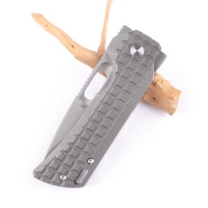 JEABROTHER Knife Outdoor Camping M390 TC4 Titanium Flap Pocket Folding Knife