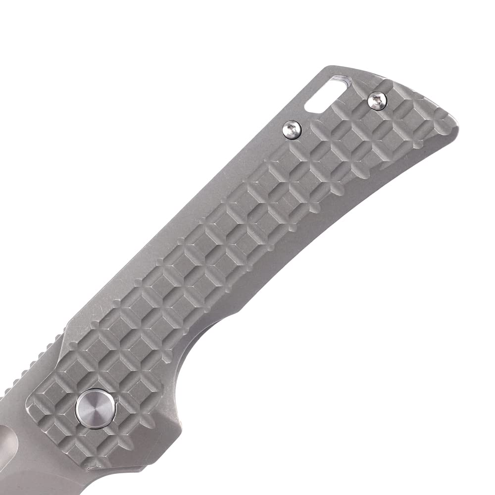 JEABROTHER Knife Outdoor Camping M390 TC4 Titanium Flap Pocket Folding Knife