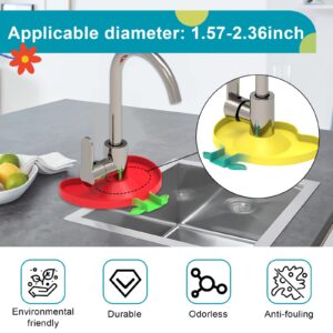 YBB 6 PCS Faucet Sink Splash Guard, Silicone Flower-shaped Kitchen Faucet Drip Catcher Sink Mat Water Draining Pad