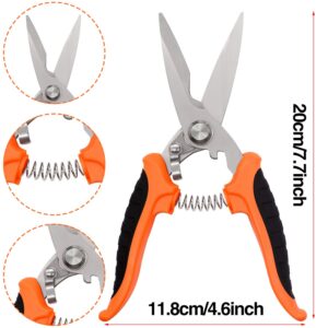 Taiss 2PCS Gardening Shears,Gardening Pruning Scissors,Straight Stainless Steel Blades/Curved Blade Garden Pruning Shears,gardening scissors trimming.