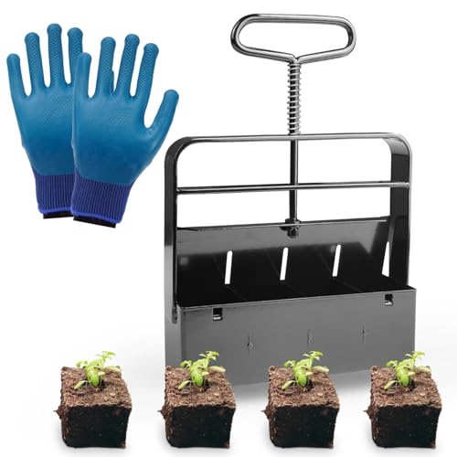 Soil Blocker Maker 2 inch Seed Block Maker with Comfort-Grip Handle for Seed Stater Tray,Most Popular Soil Blocking Tool,