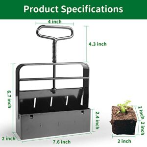 Soil Blocker Maker 2 inch Seed Block Maker with Comfort-Grip Handle for Seed Stater Tray,Most Popular Soil Blocking Tool,