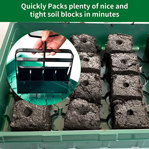 Soil Blocker Maker 2 inch Seed Block Maker with Comfort-Grip Handle for Seed Stater Tray,Most Popular Soil Blocking Tool,