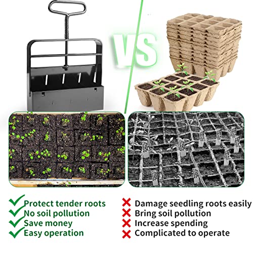 Soil Blocker Maker 2 inch Seed Block Maker with Comfort-Grip Handle for Seed Stater Tray,Most Popular Soil Blocking Tool,