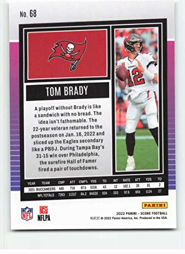 2022 Score #68 Tom Brady NM-MT Tampa Bay Buccaneers Football