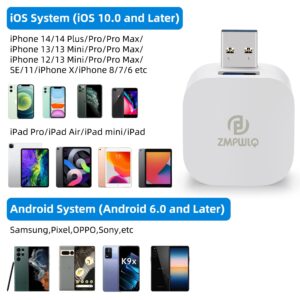 PL ZMPWLQ Auto Backup Adapter 256GB|Photo Stick| Photo & Video Backup Storage| Data Cube for Phone Pictures| Backup Flash Drive| external storage device| transfer photo device| for iPhone/iPad/Android