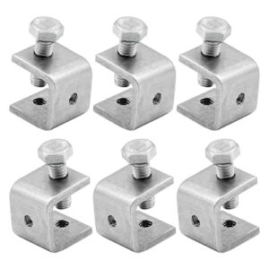 cionyce 6 pcs stainless steel c clamps heavy duty tiger clamps small u clamps for woodworking,0.86" metal c clamps for woodworker, welders, construction workers
